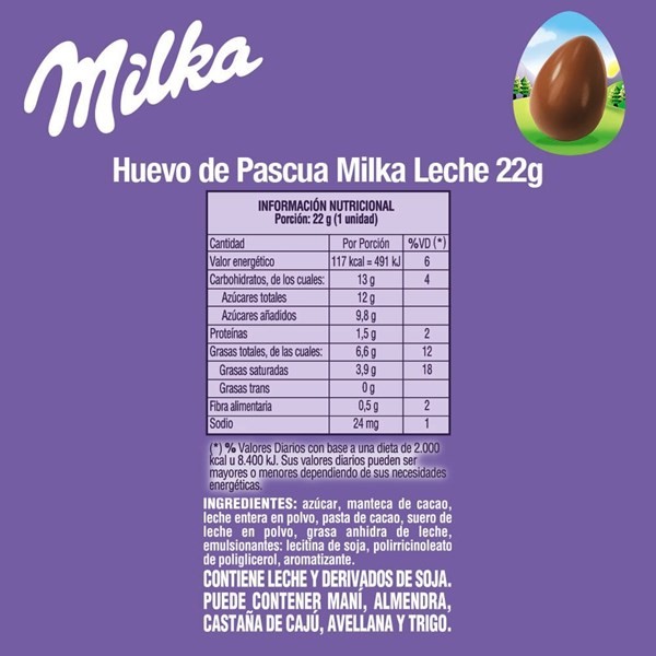 Huevito de Pascua Milka de Chocolate 22 g. alt