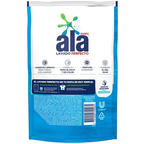 Jabón Líquido Ala Lavado Perfecto Dp x 800 ml alt