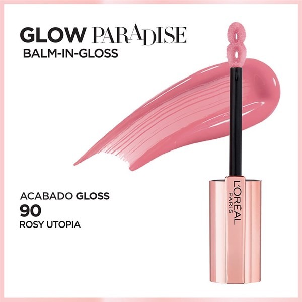 Brillo Labial Loreal París Glow Paradise Rosy Utopia alt