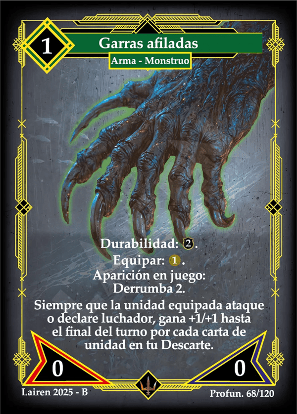 068 Garras Afiladas - Coste 1