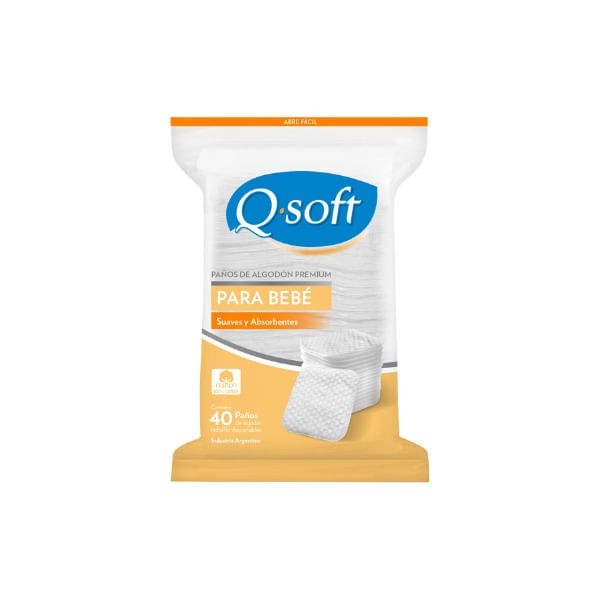 Q Soft Paños de Algodon Bebe (40 Unidades)