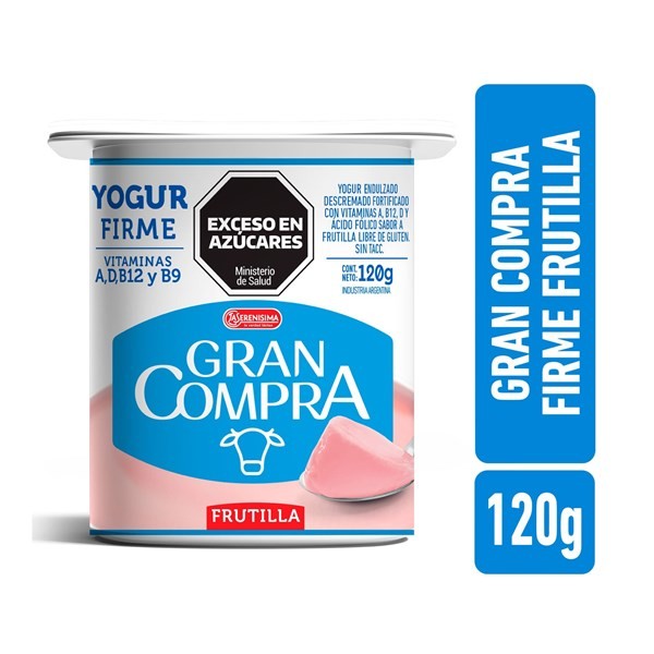 Yogur Descremado Gran Compra Sabor Frutilla 120 g. #1