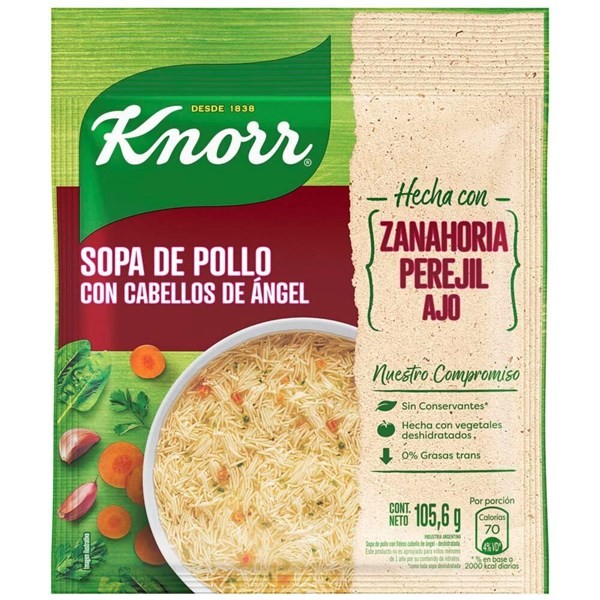 Sopa de Pollo Knorr Con Cabello De Angel 105.6 g alt
