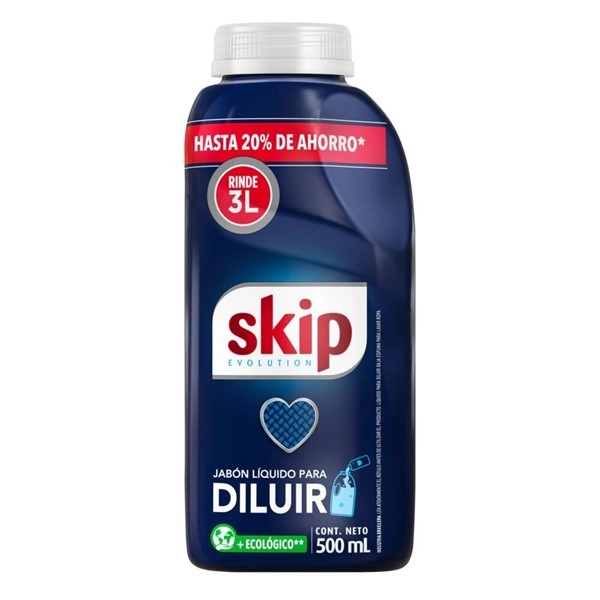 Detergente Líquido Skip Para Diluir x 500 ml + Botella Gratis x 3 l alt