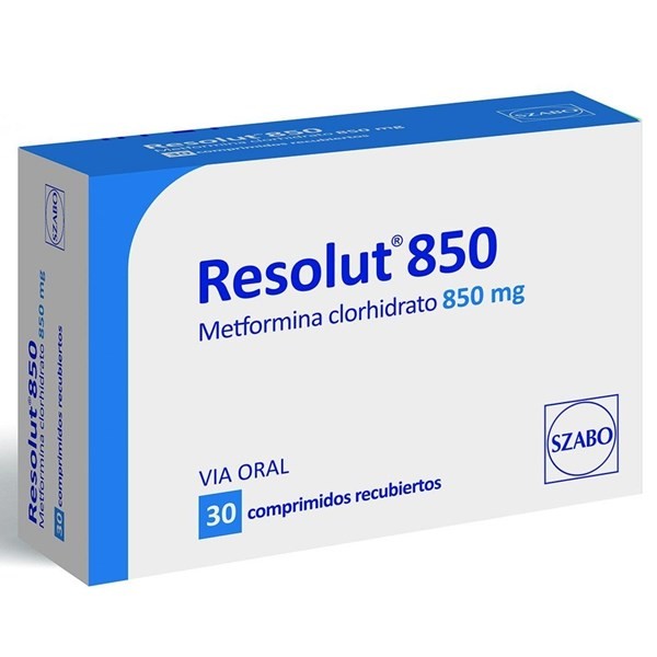 RESOLUT 850 mg | 30 Comprimidos | Metformina Clorhidrato #1