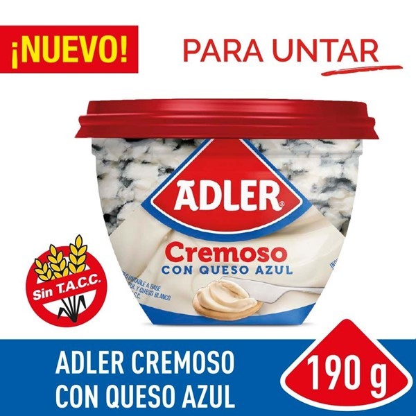 Queso Untable Adler Crema Con Queso Azul X 190g #1