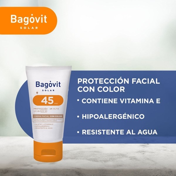 Bagovit Protector Solar Facial Con Color Fps 45 x50gr alt
