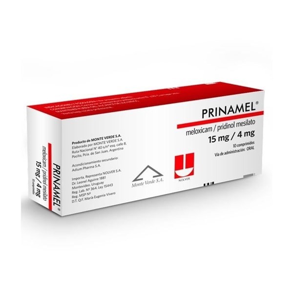 Prinamel | meloxicam 15mg |pridinol 4mg |10 comprimidos #1
