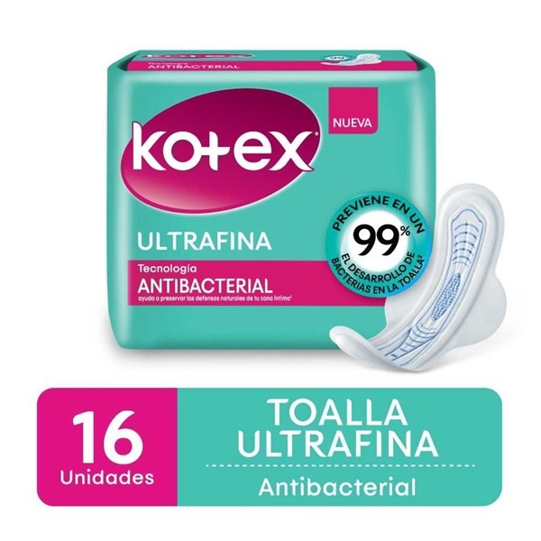 Kotex Toalla Femenina Antibacterial Ultrafina (16 Unidades) #1