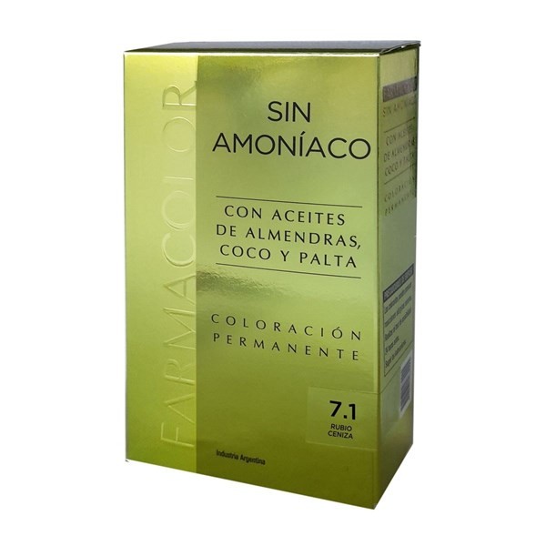 Farmacolor Kit de Coloracion Sin Amoniaco Color 7.1 Rubio Ceniza #1