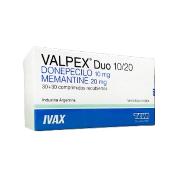 Teva Valpex Duo Memantine Clorh. + Donepecilo Clor 10 / 20Mg x 60 Comp (30+30) #1