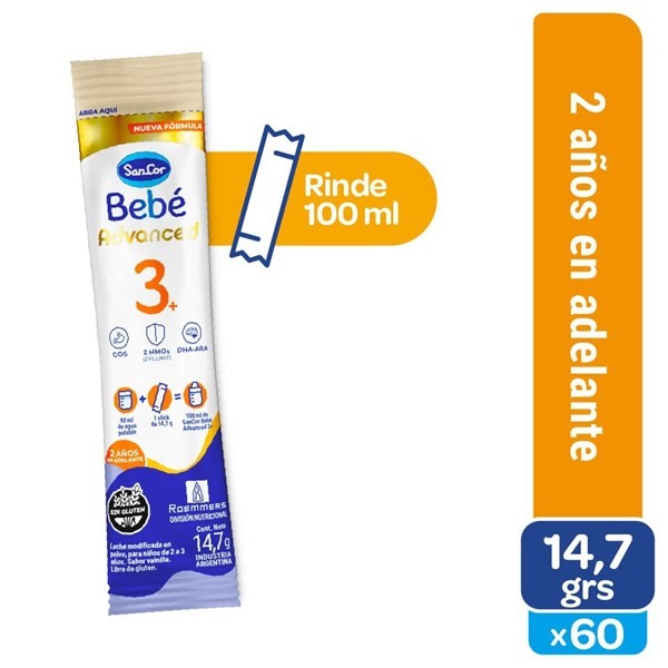 Sancor Bebé 3+ Advanced - Bolsa x 60 Sticks #1