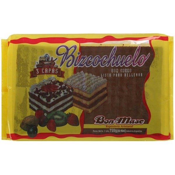 Bizcochuelo Bon Mase Chocolate 3 Capas 750 Gr alt