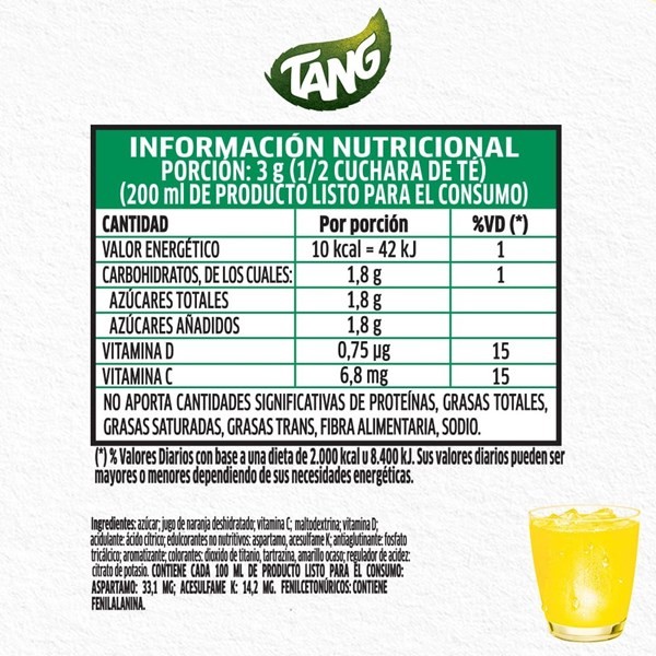 Jugo En Polvo Tang Sabor Naranja Lima 15 G #1