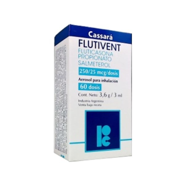 Cassara Flutivent Hfa Fluticasona + Salmeterol 250 / 25 Mcg x 60 Dosis #1