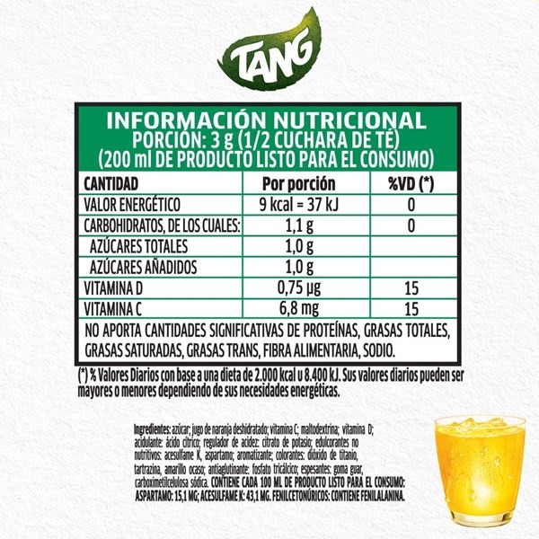 Jugo en Polvo Tang  Sabor Naranja 15 g alt