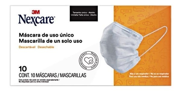 3 m Nexcare Barbijo Desechable 3 Capas Blanco Caja x 10 U #1