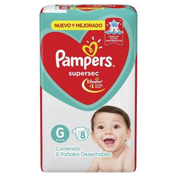 Pampers Pañales Supersec Grande 8 Unidades | L #1