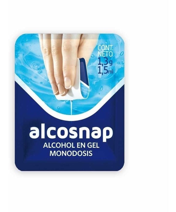 Alcosnap Alcohol en Gel Minisachet Individual 200 Unidades