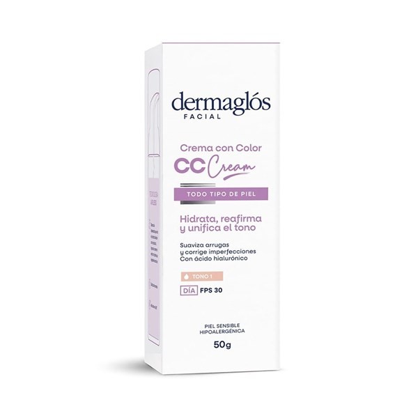 Dermaglós Facial Crema con Color CC Cream FPS 30 Tono 1 alt