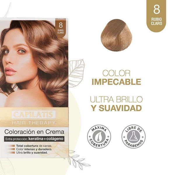 Capilatis Kit Coloración en Crema Rubio Claro N°8 alt