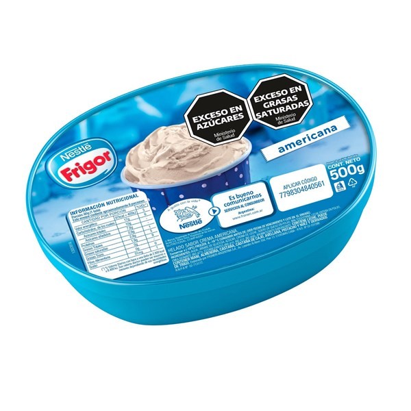 Helado Frigor Crema Americana Pote 500 G.