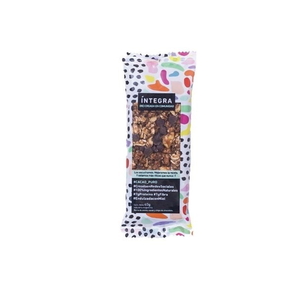 Barra de Cereal Integra de Chocolate Y Avena x 40 g