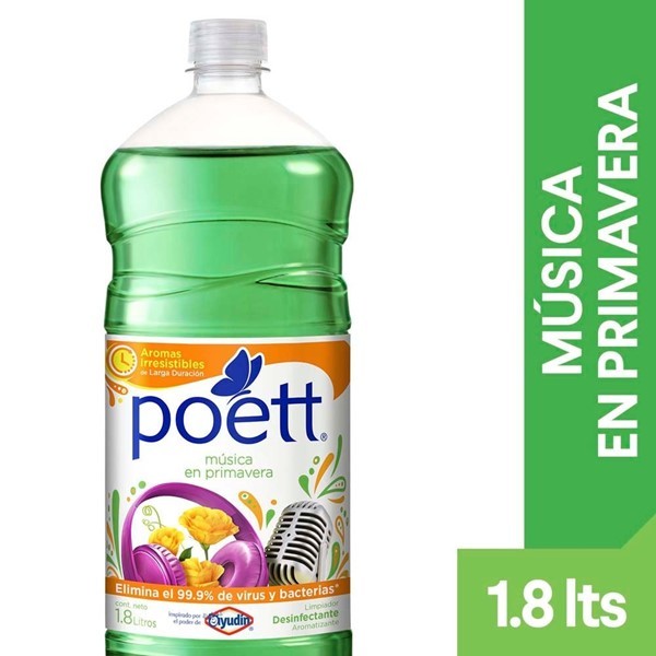 Limpiador Desinfectante De Pisos Poett Música En Primavera 1.8 L
