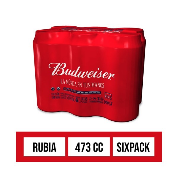 Cerveza Budweiser Música en Lata 473 cc. #1