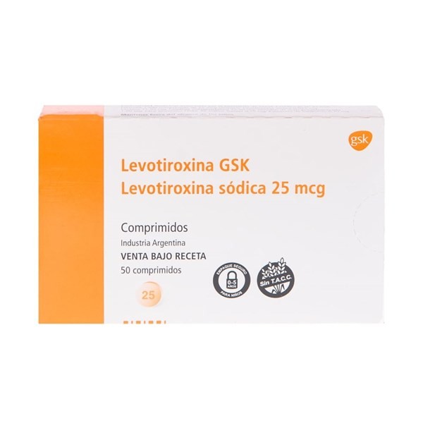 Glaxo Smithkline Levotiroxina Gsk Levotiroxina 25 Mcg x 50 Comp