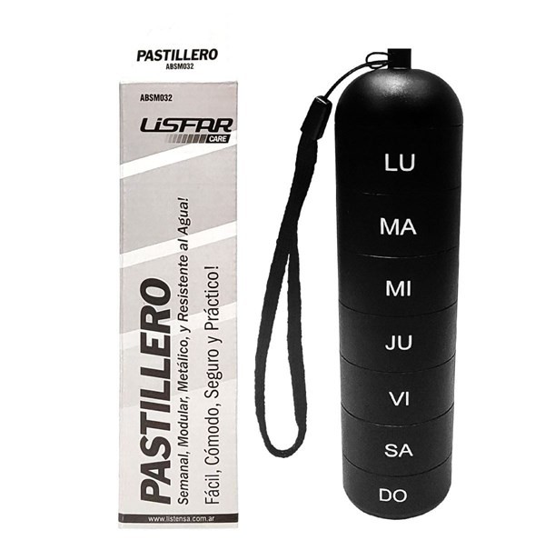 Lisfar Pastillero Semanal Modular Cilindro Metalico