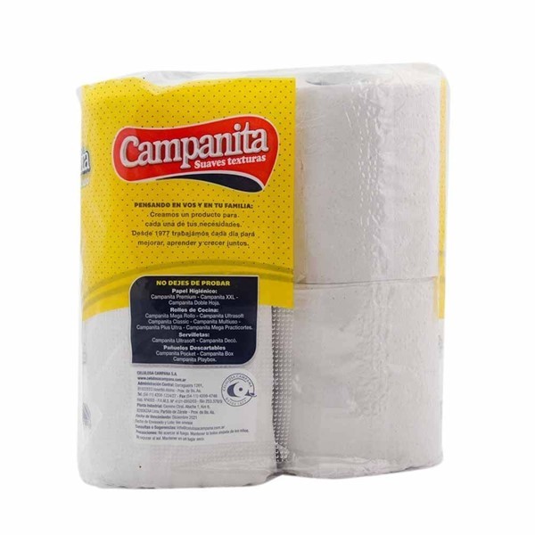Papel Higiénico Campanita Hoja Simple 4 U alt