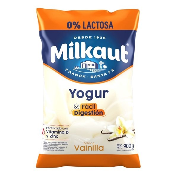 Yogur Entero Bebible Milkaut Vainilla 0% Lactosa 1 Kg. #1