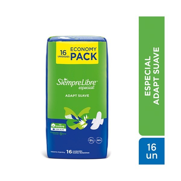 Toalla Femenina Siempre Libre Adapt Suave 16 Uni #1