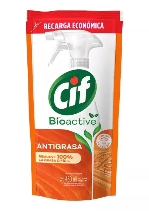 Cif Antigrasa Bio Active Limpiador Repuesto 450 ml Cocina alt