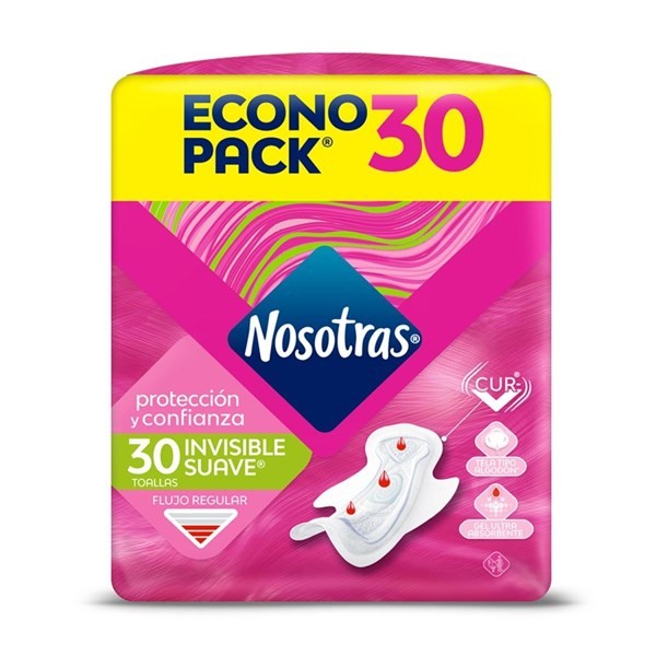 Nosotras Toalla Invisible Curv Tipo Algodón (30 Unidades) alt