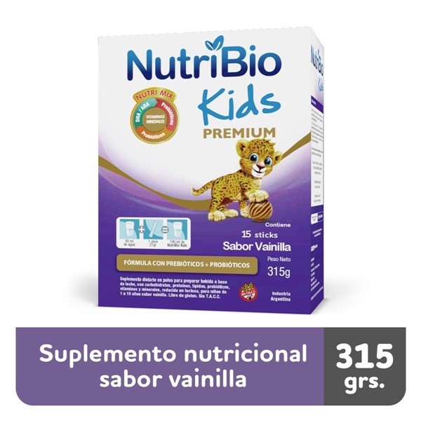 Nutri-Bio Suplemento Nutricional Premium Kids Vainilla (15 Sticks 22 gr C/U) #1