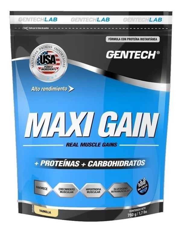 Gentech Maxi Gain Alto Rendimiento Suplemento Deportivo 750 g Banana #1