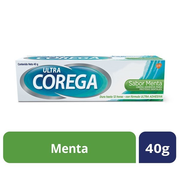 Corega Adhesivo Para Prótesis Dentales Crema Ultra Menta 40 Gr