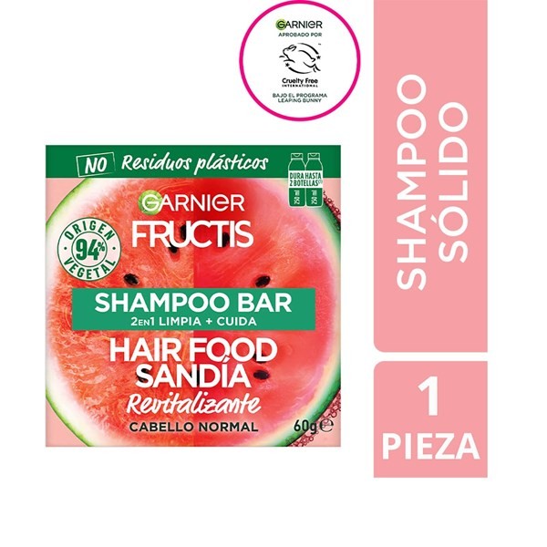 Fructis Shampoo Sólido Hair Food Sandia 60 gr #1