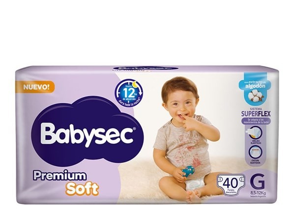 Babysec Pañales Premium Soft g (40 Unidades)