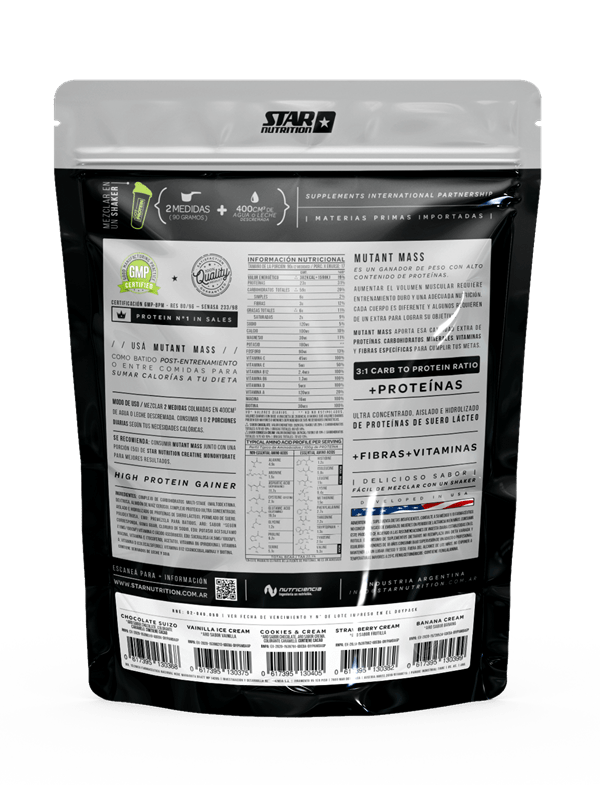 Star Nutrition Mutant Mass Sabor Cookies & Cream 1,5 kg alt