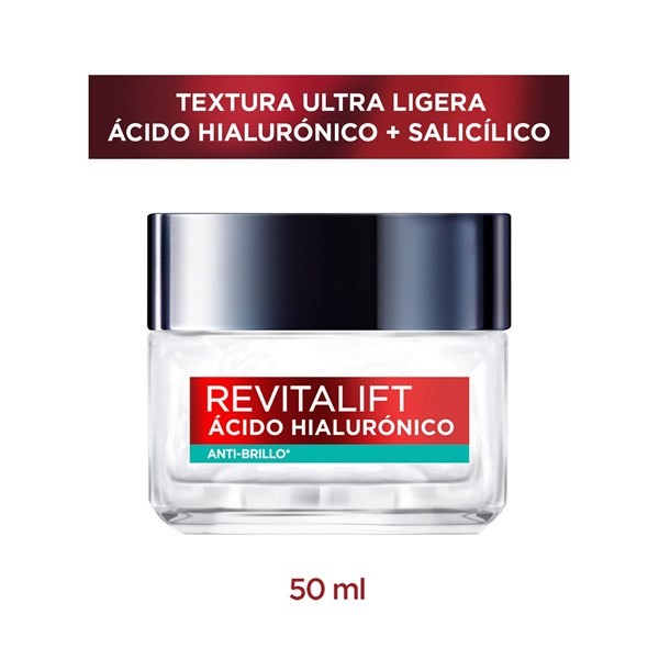 Loreal Paris Gel-Crema Facial Revitalift Acido Hialurónico Anti Brillo 50 ml #1