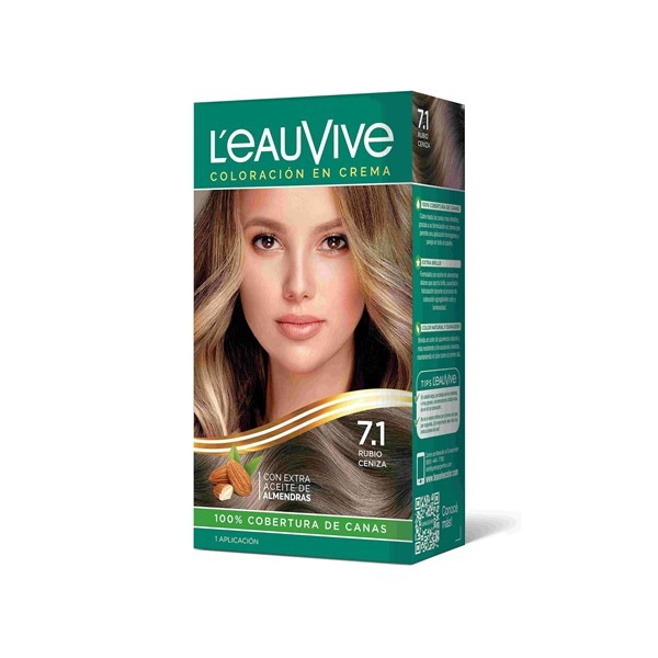 Color Permanente L'eauvive Kit N7.1 Rubio Ceniza 1 uni #1