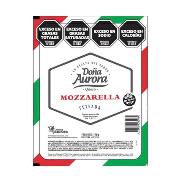 Queso Mozzarella Doña Aurora Feteado 170 G. #1