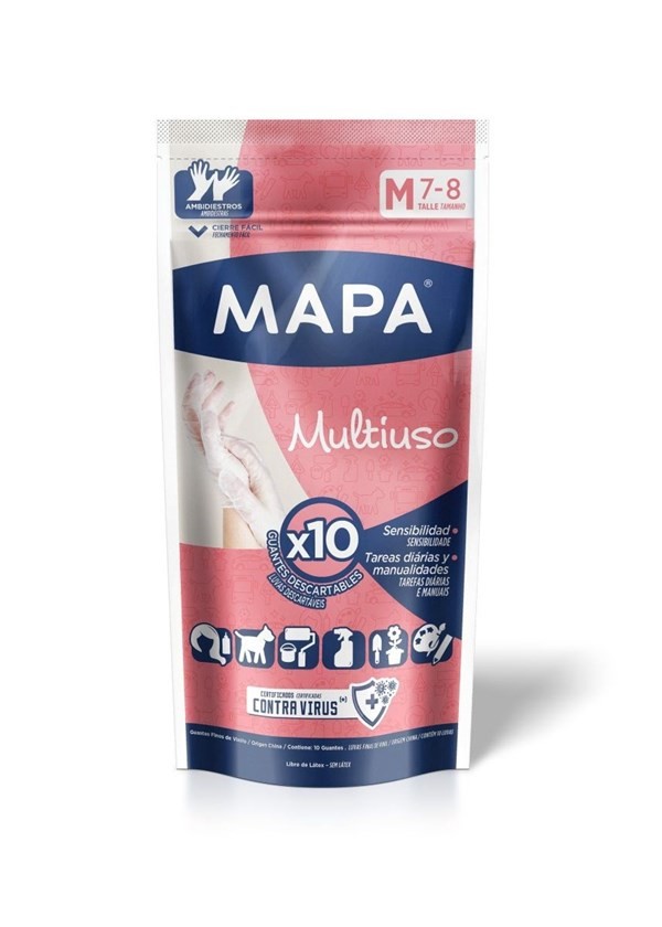 Mapa Guantes Multiuso Descartables m (10 Unidades) #1