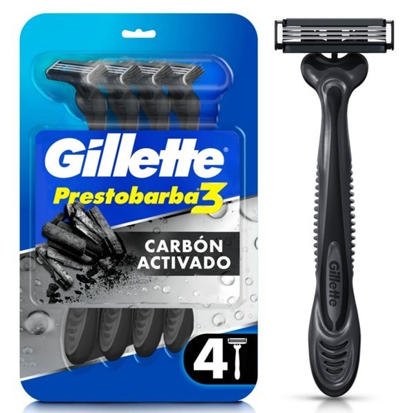 Máquina de Afeitar Gillette Prestobarba 3 Carbono x 4 un