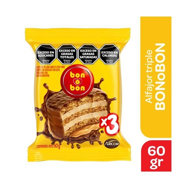 Alfajor de Chocolate Triple Bon O Bon 60 Grs #1