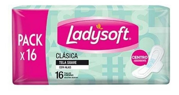 LADYSOFT Toallas Femeninas Clásica Con Alas Suave | 16 unidades