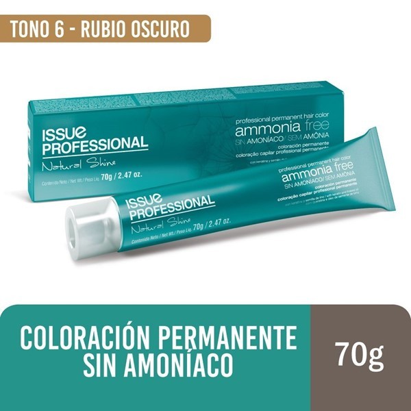 Issue Tintura Prof Natural Shine Pomo Ammonia Free Color N°6 Rubio Osc